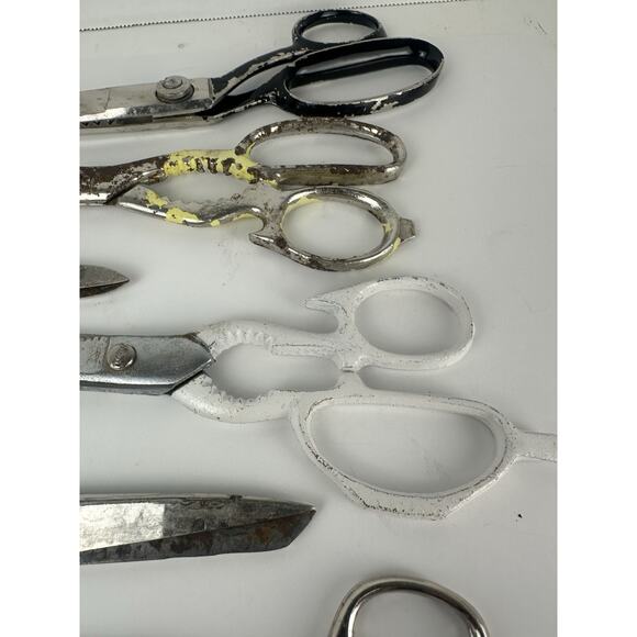 Vintage Set Of 6 Various Shears Scissors Chrome Made In Italy And USA Sewing - Picture 4 of 7